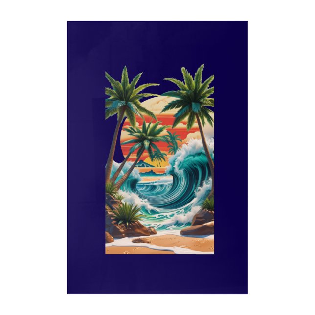 Tropical Legacy: Monterey Inked Paradise" Acrylic Print (Front)
