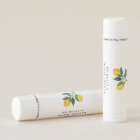 Tropical Lemon Bridal Shower Baby Shower Lip Balm