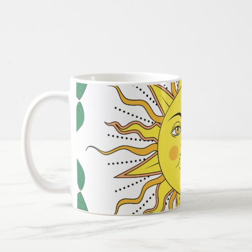 Tropical Lemon Fruits Sun Face Coffee Mug