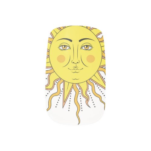 Tropical Lemon Fruits Sun Face Minx Nail Art