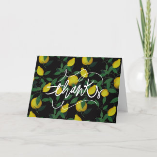 Tropical Lemon Letterpress Thank You Card