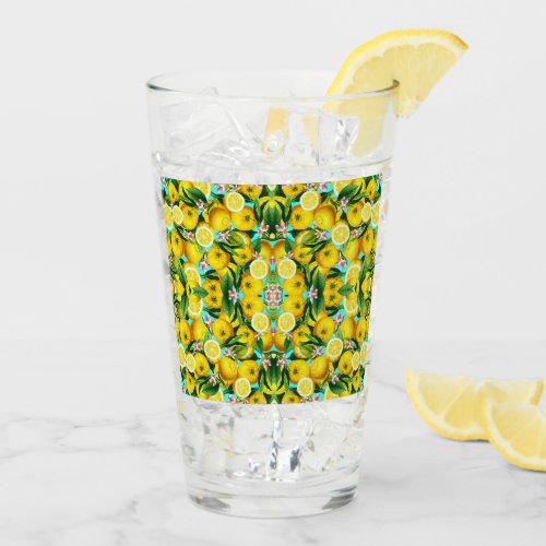 TROPICAL LEMONS GLASS TUMBLER