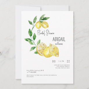 Tropical Lemons Modern Bridal Shower Invitation