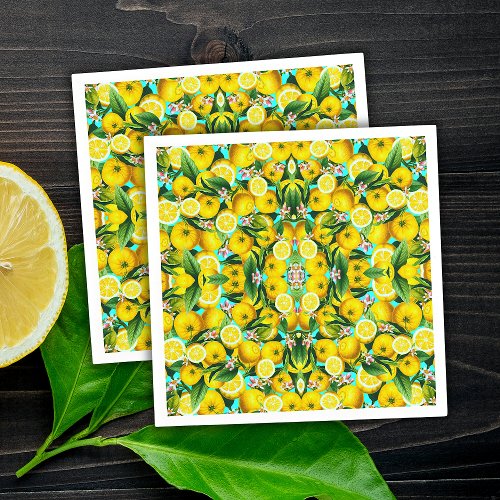 TROPICAL LEMONS PAPER NAPKIN