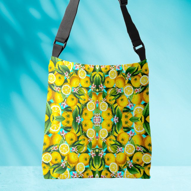 TROPICAL LEMONS TOTE CROSS BODY BAG (Creator Uploaded)