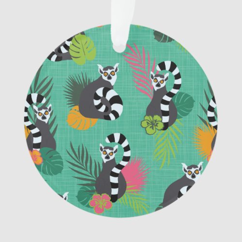 Tropical Lemurs _ Aquamarine Ornament