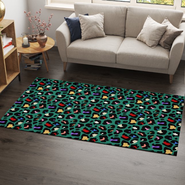 Tropical Leopard Print Area Rug (Creator Uploaded)