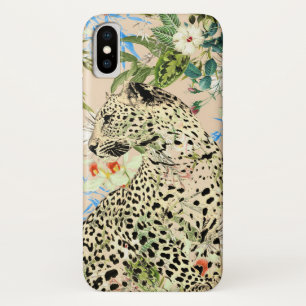 Tropical leopard print floral Hawaiian animal iPhone X Case