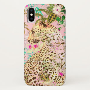 Tropical leopard print floral Hawaiian iPhone X Case