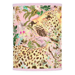 Tropical leopard print floral Hawaiian  Lamp Shade