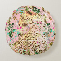 Tropical leopard print floral Hawaiian