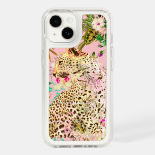 Tropical leopard print floral Hawaiian Speck iPhone 14 Case