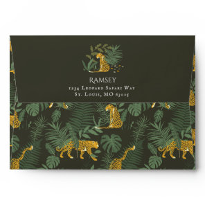 Tropical Leopard Print Return Address Envelope