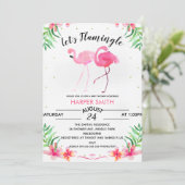 tropical Let's Flamingle Baby Shower Invitation (Standing Front)