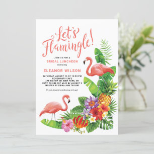 Tropical Let's Flamingle Summer Bridal Luncheon Invitation