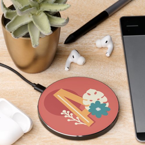 Tropical letter  wireless charger 