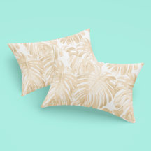 Tropical Light Cream Yellow Monstera Jungle Leaves