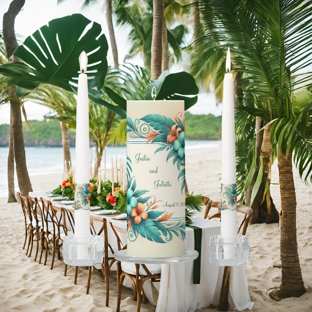 Tropical Light Iridescence Wedding Unity Candles (Creator Uploaded)