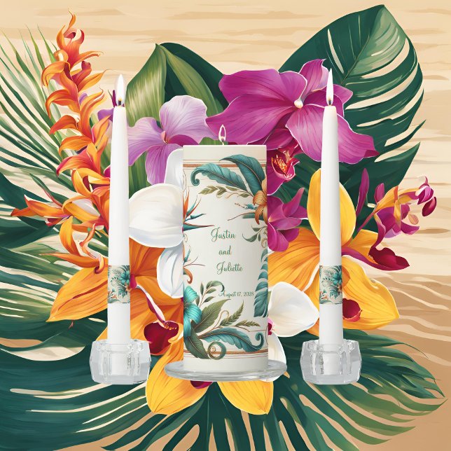 Tropical Light Iridescence Wedding Unity Candles (Creator Uploaded)