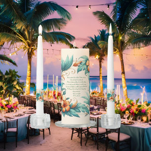 Tropical Light Iridescent Wedding Unity Candle Set