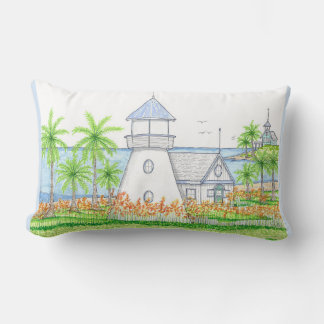 Tropical Lighthouse Lumbar Pillow