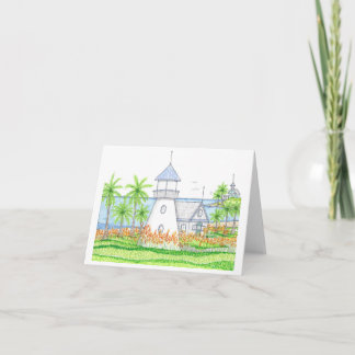Tropical Lighthouse Notecard