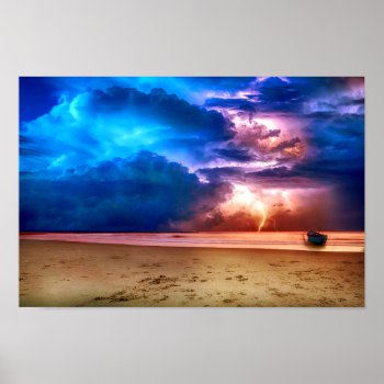 Tropical Lightning Storm Poster by WildShotPhotography at Zazzle