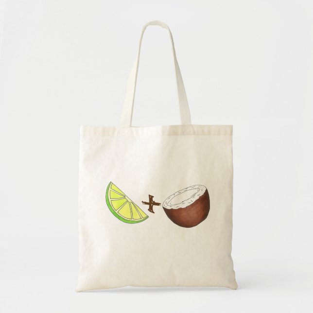 Tropical Lime + Coconut Fruit Tote Bag (Front)