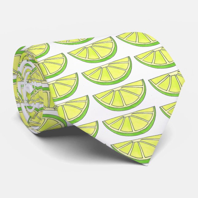 Tropical Lime in the Coconut Fruit Island Beach Neck Tie (Rolled)