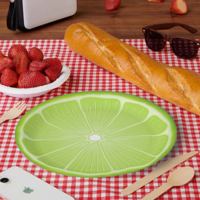 Tropical Lime  Paper Plates (Add a splash of summer fun to your next gathering with our Slice of Lime Paper Plates! )