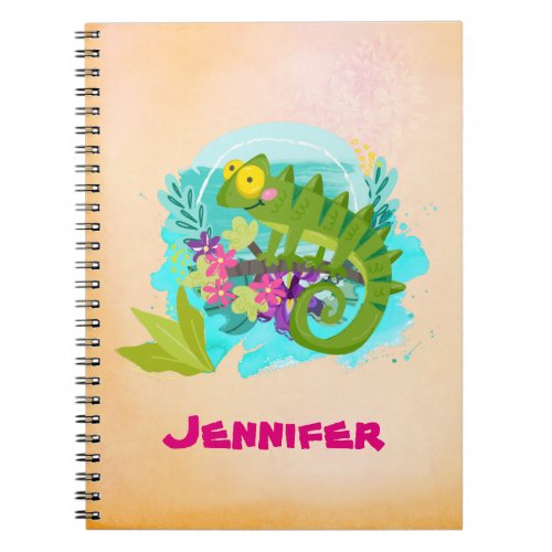 Tropical Lizard with Flowers Notebook