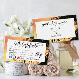 tropical LOGO Business gift certificate marketing