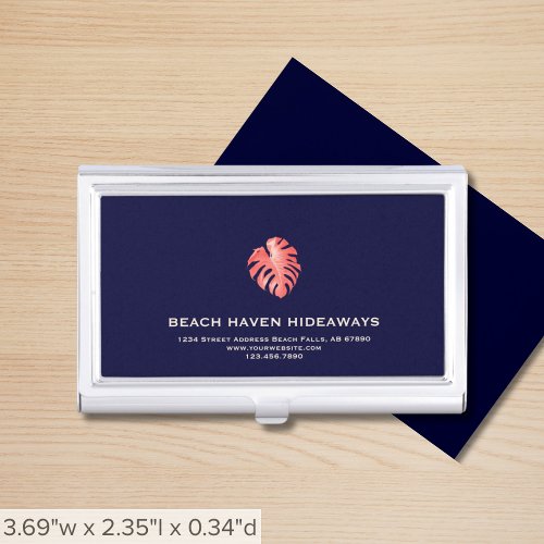 Tropical Logo Hospitality Branded Business Card Case