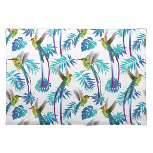 Tropical Long Tail Hummingbirds Cloth Placemat
