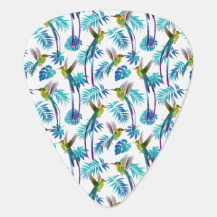 Tropical Long Tail Hummingbirds Guitar Pick