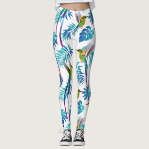 Tropical Long Tail Hummingbirds Leggings
