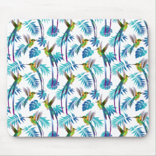 Tropical Long Tail Hummingbirds Mouse Pad