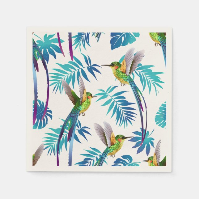 Tropical Long Tail Hummingbirds Napkins (Front)