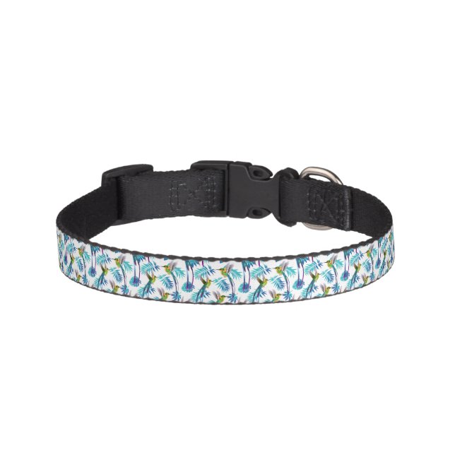 Tropical Long Tail Hummingbirds Pet Collar (Front)