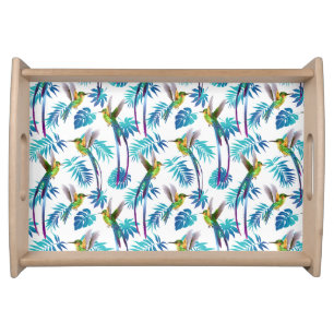Tropical Long Tail Hummingbirds Serving Tray