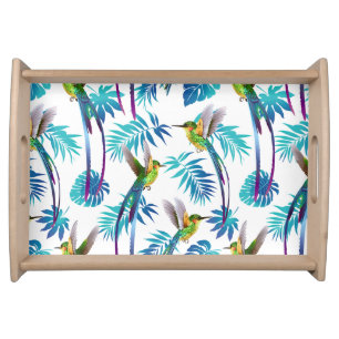 Tropical Long Tail Hummingbirds Serving Tray