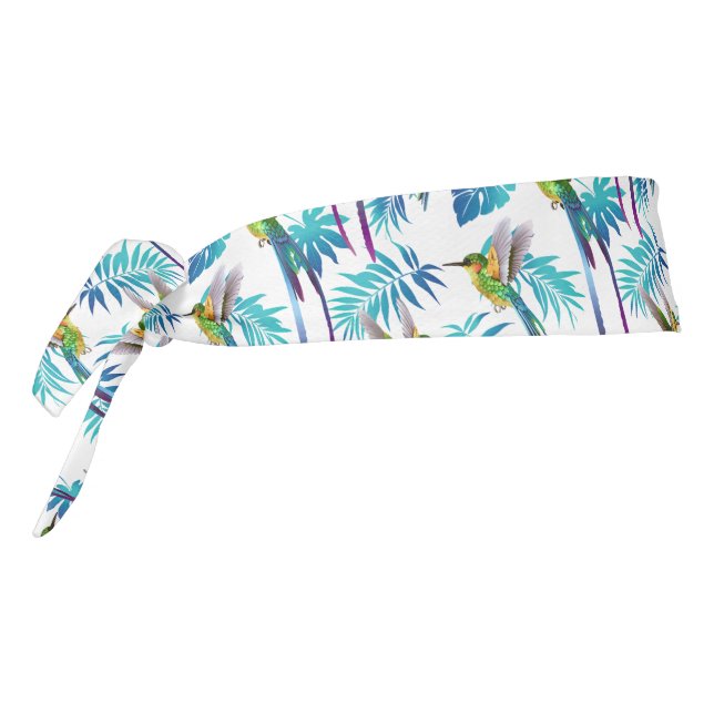 Tropical Long Tail Hummingbirds Tie Headband (Rotate 270)