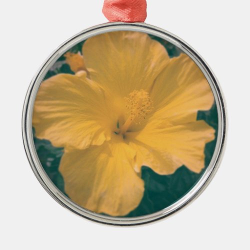 Tropical Looking Flower Metal Ornament