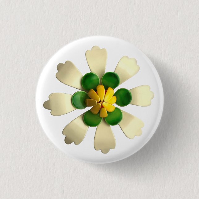 Tropical Lotus Flower Floral Spring Summer Garden Button (Front)