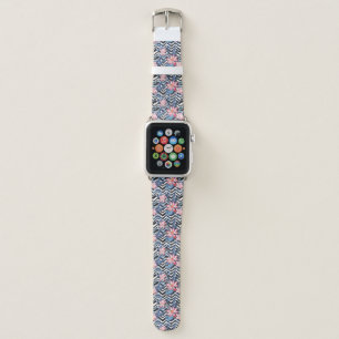 Tropical Lotus Flower Pattern Apple Watch Band