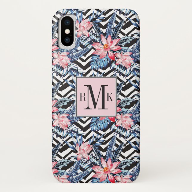 Tropical Lotus Flower Pattern Case-Mate iPhone Case (Back)