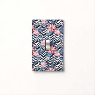 Tropical Lotus Flower Pattern Light Switch Cover
