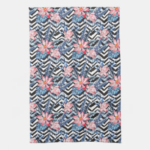 Tropical Lotus Flower Pattern Towel