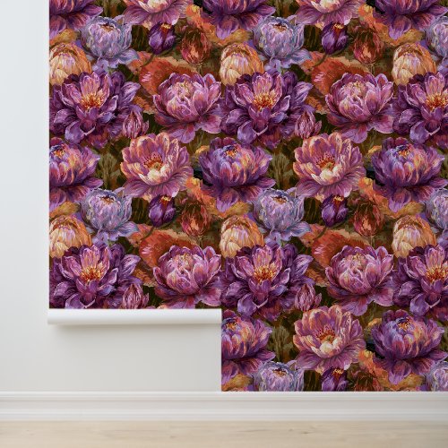 Tropical Lotus Print Coastal Decor Peel And Stick Wallpaper
