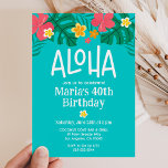 Tropical Luau Aloha 40th Birthday Invitation<br><div class="desc">40th birthday invitations with a fun and colorful tropical theme. Customize the invitation with your party details to make it your own!</div>